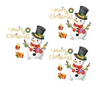 DIYEAH 3 Ensembles Autocollant mural bonhomme de neige décorations Décor de Noël joyeux décalque de fenêtre de Noël dessin animé de stickers autocollants muraux PVC