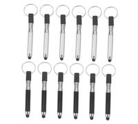 DIYEAH 3 Ensembles Porte-clés Stylo À Bille Tactile Rétractable Conseil USB Épingles Stylos Bille Stylet Capacitif Stylo Porte-clés Anneaux Porte-clés Plastique Black 12 Pièces * 3