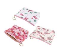 DIYEAH 3 Pcs Trousse de Maquillage Voyage Trousse de Rangement pour Cosmétiques Imperméable Design Flamingo Portable Compacte pour Femmes en Déplacement