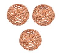 DIYEAH 3 Pièces Abat-jour Tissé Plastique Imitation Rotin pour Plafonnier Suspendu Décoration Naturelle pour Salon Salle à Manger et Chambre Facile à Installer