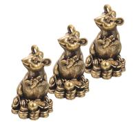 DIYEAH 3 Pièces Breloque Souris en Cuivre Vintage pour Porte-clés | Mini Figurine Or, Décoration Rétro, pour Paquet à Main et Paquet D’élève, Idée Présent Zodiacale