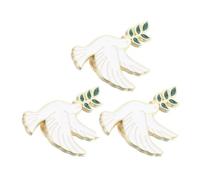 DIYEAH 3 Pièces Broche Oiseau la Paix en Alliage de Zinc Blanc, Épingle Élégante et Raffinée pour Événements Spéciaux et Usage Quotidien