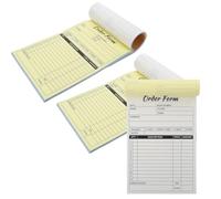 DIYEAH 3 Pièces Carnet de Commandes et Carnet de Factures Simple, 2 Parties, 3 Livres, Papier Blanc, Copie Automatique, sans Transfert D'encre, pour Entreprises et Agents de Terrain