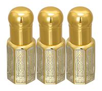 DIYEAH 3 pièces Flacon Rouleau Parfum Vide Verre avec Bille Roulante Dorée Rechargeable pour Huiles Essentielles Cosmétiques et Voyage Conteneur Réutilisable Sûr et Pratique