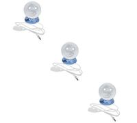 DIYEAH 3 Pièces Lampe Boule Cristal LED USB avec Socle Résine Veilleuse Nuit Élégante pour Chambre et Bureau Décor Lumineux USB Portable