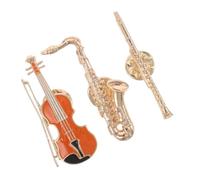 DIYEAH 3 Pièces Lot de Broches Instruments de Musique en Alliage, Style Vintage Rétro, Décoration Unique, Maintien Stable, Or, pour Hommes et Femmes, Salles de Musique et Chapeaux