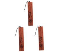 DIYEAH 3 Pièces Marque-page en Bois de Style Chinois Gravure Classique, Décoration en Bois Naturel, Lot de 3 Signets Transparents, Accessoire Pratique pour Lecture, Bureau, École et