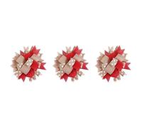 DIYEAH 3 Pièces nœud à la Main Pop up Sapin de Noel noël Arc Ruban Rouge Guirlande de Noël décorations Ribbon Christmas Pendentif Noel Noeud de noël arcs décoratifs pour la Maison Lin