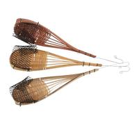 DIYEAH 3 Pièces Paniers Suspendus pour Orchidées Bambou Tressé Thaïlandais Porte-Plantes Rustiques pour Décoration Murale Intérieure et Extérieure Jardinière Suspendue pour Balcon et