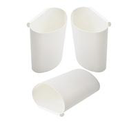 DIYEAH 3 Pièces Petit Seau de Rangement Suspendu en PP Blanc pour Chariot | Organisation Compacte, Collecte des Déchets, Gain de Place, Usage Bureau et Magasin, Structure Simple