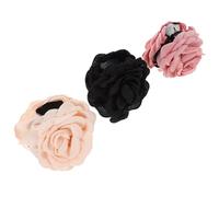 DIYEAH 3 Pièces Pinces à Griffes Fleur Rose Petite Taille en Tissu, Accessoires Cheveux D'été pour Filles, Barrette Mignonne et Polyvalente pour Soirées et Plage