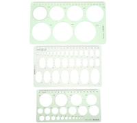 DIYEAH 3 Pièces Pochoirs à Dessiner en Plastique Vert, Outil de Dessin Technique Multifonctionnel Règle Géométrique, pour Bureau et Usine, Aides au Dessin Précises