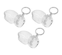 DIYEAH 3 Pièces Porte-clés Collecteur de Poils d'animaux, Boîte à Souvenirs pour Poils d'animaux, Capsule en Plastique et Métal, Forme Lapin, pour Chats et Lapins, pour Propriétaires