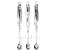 DIYEAH 3 pièces Shore Casting Metal Jigging avec hameçon Triple et Palette | Cuillères de lancer en alliage de zinc pour la pêche en mer et la pêche à la traîne en eau douce