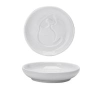 DIYEAH 3 Pièces Soucoupes en Céramique Blanches pour Usage Ménager et Professionnel, Réutilisables pour Sauce Soja, Vinaigre et Assaisonnements