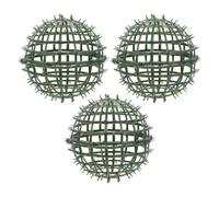 DIYEAH 3 Pièces Support pour Boules Topiaires en Plastique Vert, Structure | Montage Rapide, Pointes de Maintien des Tiges, pour Faux Feuillage et Décor de Table