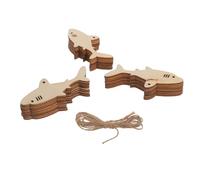 DIYEAH 30 découpes en bois brut en forme de requin, formes de requins | Décorations à peindre avec des cordes pour enfants : activités manuelles, Noël, mariage, thème océan et mer.