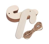 DIYEAH 30pièces Décorations De Cannes à Sucre Vierges Disques De Noël Bois Brut Étiquettes Pour Loisirs Créatifs Décoration Suspendue Pour Fêtes De Fin Année