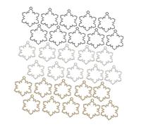 DIYEAH 30pièces Pendentifs Flocons De Creux Cadres De Noël Breloques Bricolage Pour Collier Résine