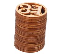 DIYEAH 31 Pièces Chiffres Non Peints Décoratifs Ronds à Peindre pour DIY Étiquettes Apprentissage Créatif et Décorations Maison