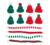 DIYEAH 32 Pièces Miniature Knit Hats And Scarves Set DIY Christmas Decorations For Wine Bottles Festive Xmas Party Accessories Versatile Mini Scarf And Hat Craft Ornaments