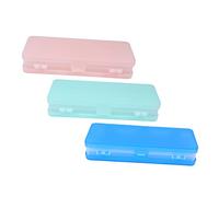 DIYEAH 3pièces Boîtes à Stylo Translucides Double Face pour Étudiants Étuis à Crayons Pratiques Blanc Rose