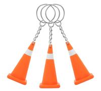 DIYEAH 3pièces Mini Cônes De Signalisation Silicone Breloques Porte-clés Pour Sac à Main De Fête Thématiques De Construction