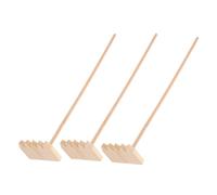 DIYEAH 3pièces Petits Râteaux Bambou pour Sable Outils de Jardin Zen de Table Râteaux à Sable Mini pour Relaxation Décoration Intérieure