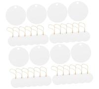 DIYEAH 4 Ensembles Étiquettes Rondes Blanches Écrites Main avec Corde Jute Étiquettes de Diy et pour Artisanat