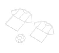 DIYEAH 4 Ensembles Moules à Pâtisserie pour Découpe Précise de Gâteaux en Plastique Blanc Taille Football et Maillot pour Fêtes Sportives et Événements Scolaires