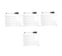 DIYEAH 4 Ensembles Tableau Calendrier Effaçable Acrylique Transparent Planificateur Hebdomadaire Suspendu Pratique Tableau Mémo Muraux avec Feutre Organisation Famille et Bureau