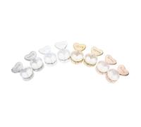 DIYEAH 4 paires Lot Bouchons Doreilles Silicone Forme de Cœur Support Souple et Confortable pour Boucles Invisibles pour Travail Double Face Maintien Affaissement