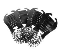 DIYEAH 4 Peignes à Pince Banane Outil de Tressage Flexible en Plastique Noir Faciles à Utiliser, pour Femmes et Filles