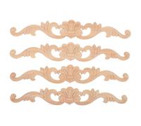DIYEAH 4 pièces Appliques Bois Sculpté pour Meubles Décor Angle Floral Non Peintes Accents Décoratifs Robustes pour Salon et Chambre
