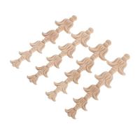 DIYEAH 4 Pièces Appliques Bois Sculpté pour Meubles Décoration Européenne Bois Non Peint Ornements Angle Fleur Classique pour Chambre Salon et Bureau