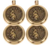 DIYEAH 4 pièces Breloques Lapin Chinois Cuivre Antique Pendentifs pour Bijoux DIY Ornements Zodiacaux Durables Accessoires Unisexes pour Porte-clés et Colliers
