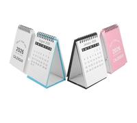 DIYEAH 4 Pièces Calendrier de Bureau Mini Calendrier de Table Compact avec Reliure Spirale Robuste Planificateur Simple pour Organisation Annuelle