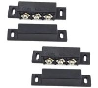 DIYEAH 4 Pièces Capteur Magnétique de Sécurité Détection Magnétique Montage en Surface Compatible Systèmes D'alarme, Boîtier Abs Noir, Surveillance Instantanée pour Porte et Fenêtre