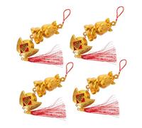 DIYEAH 4 Pièces Chinese Year Horse Pendants Traditional Festival Hanging Ornaments for Home Office Flowerpot Decoration