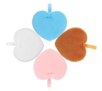 DIYEAH 4 Pièces Houppettes de Maquillage en Coton Fibreux de Cœur, Respirantes Bande, pour Application de Poudre Visage en Boudoir Couleur Aléatoire