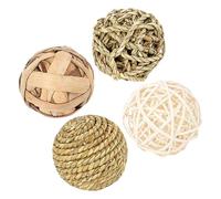 DIYEAH 4 pièces Jouets à Mâcher Lapin et Hamster Herbe de Mer Balle Résistante pour Rongeurs Accessoires Cage Cobaye et Gerbille Jouets Anti-Ennui pour Animaux Domestiques
