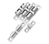 DIYEAH 4 Pièces Loqueteau à Billes Laiton Lot de Serrure Double Roulement pour Porte Armoire et Placard Remplacement Gache Porte Cuisine Installation Facile Finition Argentée