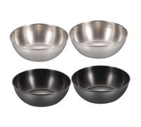 DIYEAH 4 pièces Lot de Assiettes Rondes Acier Inoxydable pour Sauce Bols à Trempette Multi-usage pour Soja Condiments et Apéritifs pour Maison et Restaurant Design Simple et Élégant