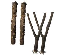 DIYEAH 4 pièces Lot de Perchoirs pour Perroquets Matériau Résistant Support de Cage Stable pour Oiseaux Adapté Aux Perruches et Autres Petits Oiseaux Accessoires Naturels pour Cage