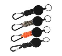 DIYEAH 4 pièces Lot de Porte Clés Rétractables avec Mousqueton Enrouleur Badge Extensible et Polyvalent pour Activités Outdoor et Porte Clés Id
