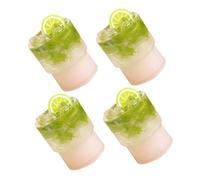 DIYEAH 4 Pièces Miniature Fruit Tea Cups Bottles Dollhouse Accessories Pretend Play Kitchen Decor for Creative Role Playing