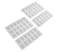 DIYEAH 4 Pièces Moule en Silicone pour Fabrication de Dominos, Démoulage Facile et Durabilité Améliorée, Forme Rectangulaire pour Loisirs Créatifs et Réunions Familiales