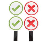 DIYEAH 4 Pièces Paddles de Réponse Double Face pour Maternelle Outils Interaction Enseignant-élèves Tableaux de Vote Oui Non pour Jeux Éducatifs et Jugement Classe