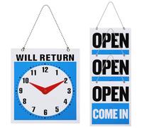 DIYEAH 4 Pièces Panneau D'horaires D'ouverture Réversible en Plastique pour Porte, Signalétique Commerciale Double Fonction pour Boutique et Commerce