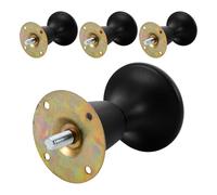 DIYEAH 4 Pièces Pied de Meuble Noir en Plastique et Métal, Pièce de Rechange Robuste pour Cadre de Lit, Support de Canapé et Table, Forme Ronde Adaptée à Divers Styles